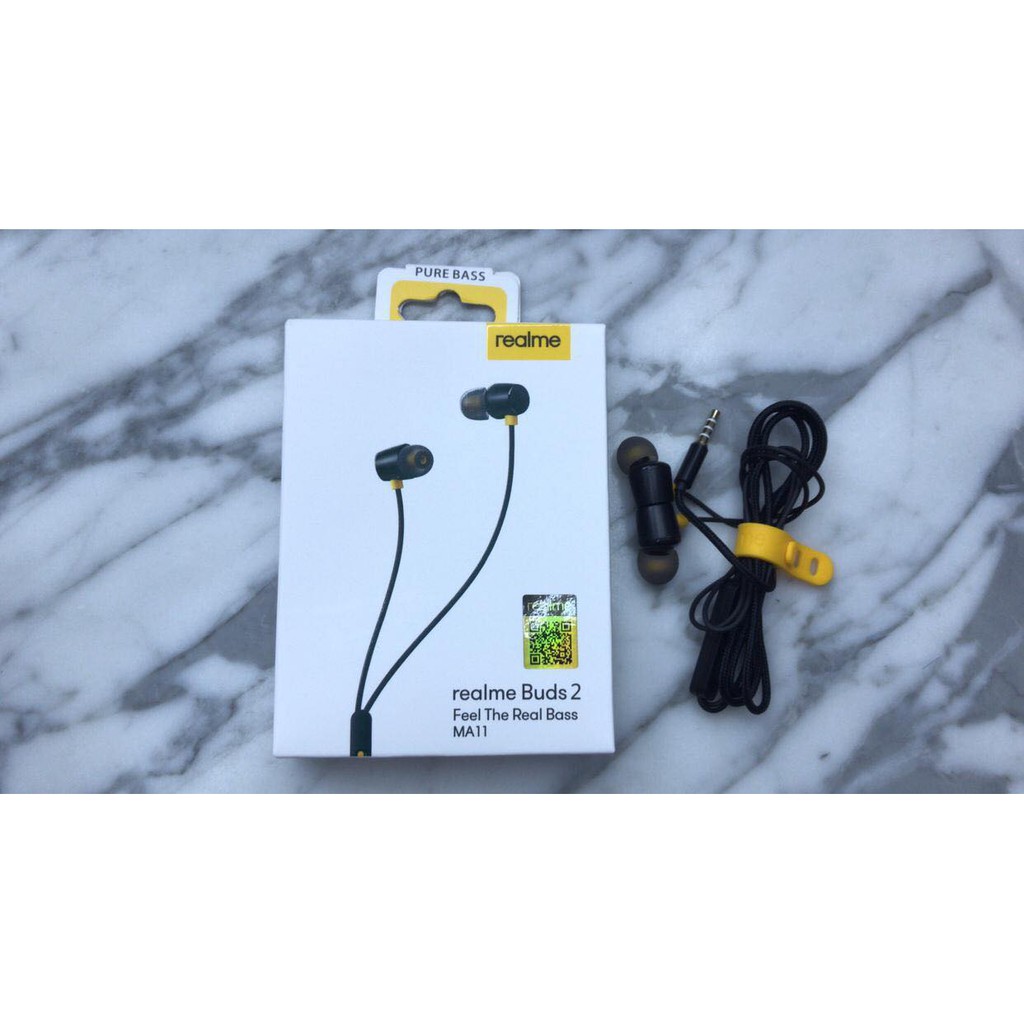 Headset Realme Handsfree Realme Magnet Stereo Bass