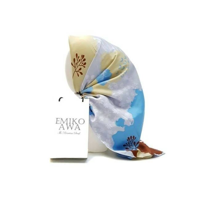 Jilbab Segiempat Motif MoaBlueGrey Maxmara Berkualitas