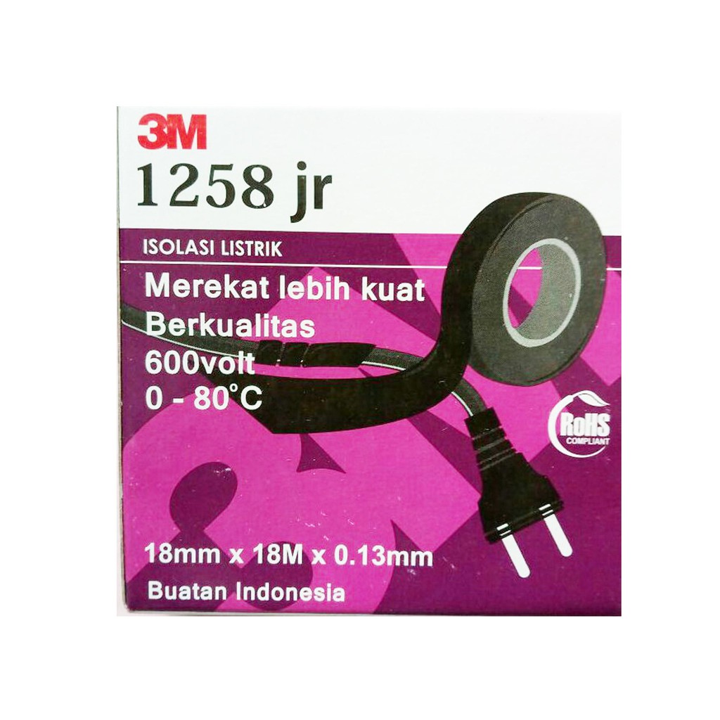 3M-1258JR Isolasi Listrik Hitam