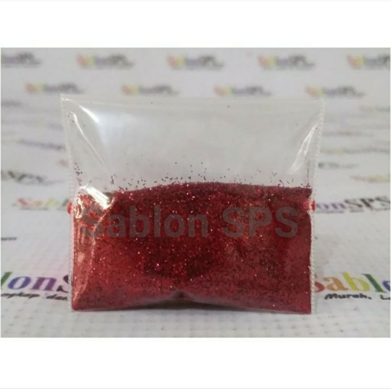 BUBUK GLITER MERAH MAROON ELEGAN DENGAN SPECKLE HITAM 5gr ZIP LOCK 5 BUNGKUS