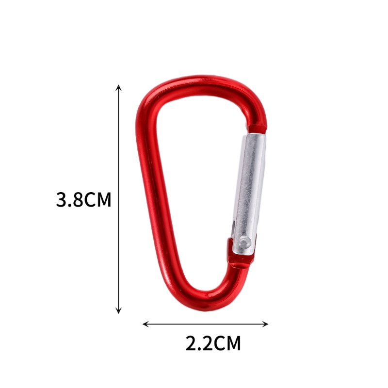 Klip Gantungan Kunci Carabiner Bentuk D Bahan Aluminum Alloy Untuk Camping Hiking Traveling