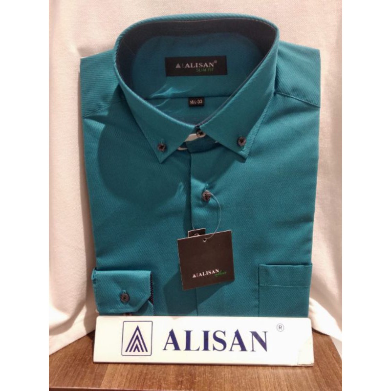 Kemeja Polos Kombinasi ALISAN Lengan panjang