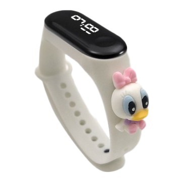 Brgunik - Jam Tangan Elektronik Led Anti Air Bahan Silikon Untuk Anak / Jam Tangan Karakter JT027-WHITE DAISY DUCK
