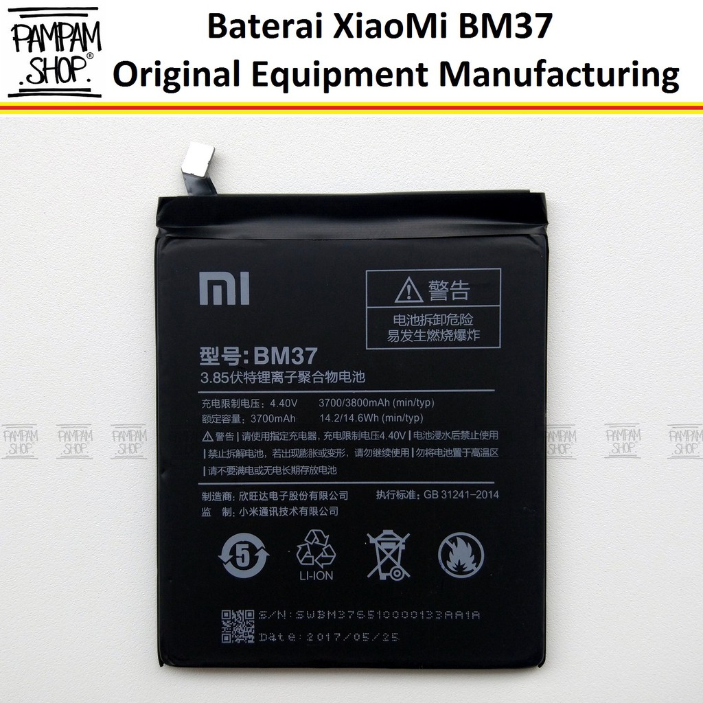 Baterai XiaoMi BM37 Mi5S Plus Mi5S Plus Original OEM Battery Batrai Batre BM 37 Xiao Mi HP