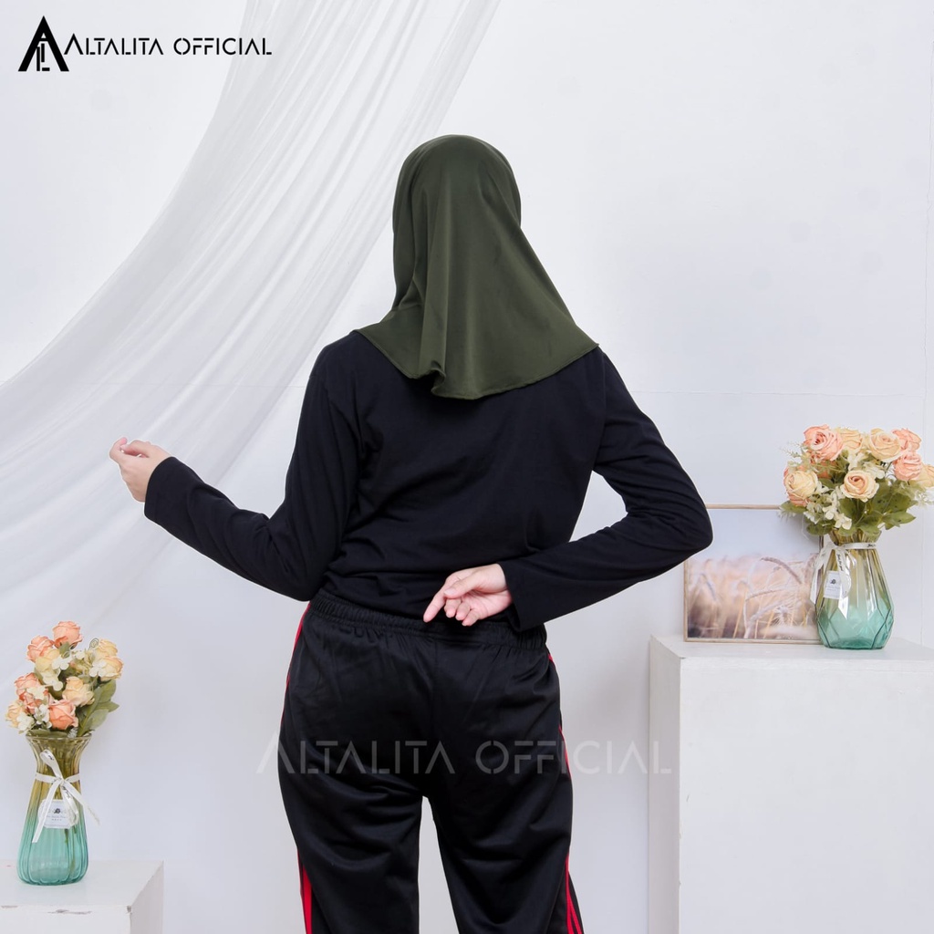 Altalita - Hijab Sporty Instant pet Bahan Jersey Spandek Polos Premium Cocok Untuk Sekolah Olahraga dan Sehari-Hari