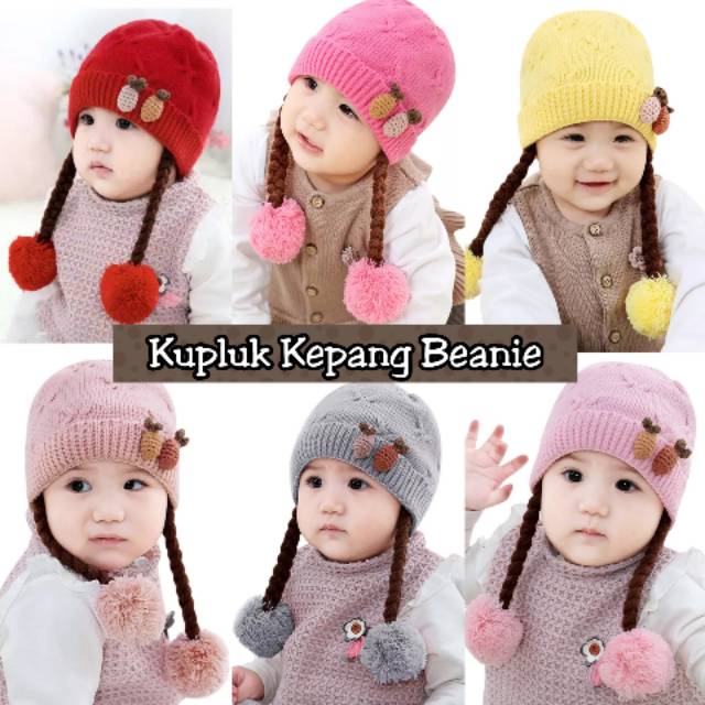 Kupluk Model Rambut Palsu Topi Bayi Newborn Anak 