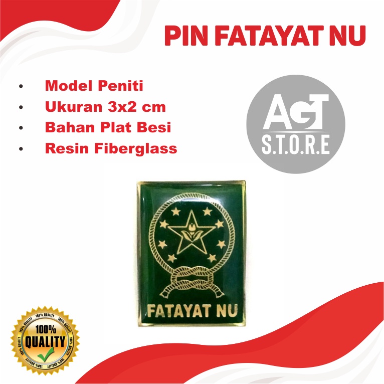 Lencana Pin Fatayat NU Kotak 3x2 Cm