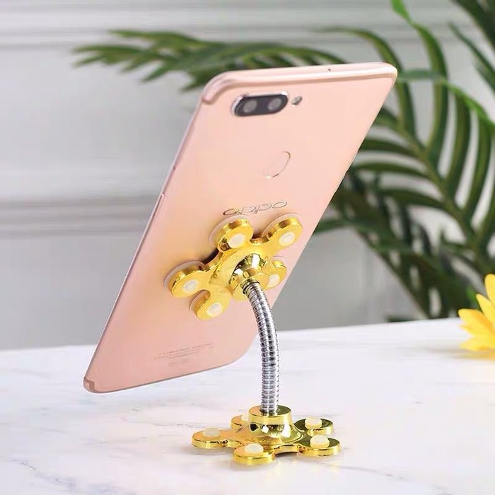 Roppu bracket stand phone 360 degree rotatable metal flower