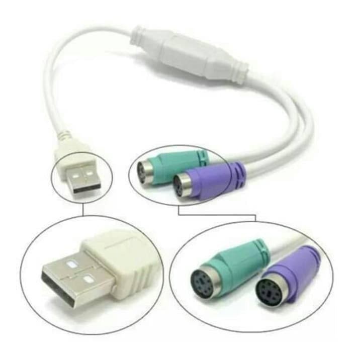 Converter Cable PS 2 to USB   Adapter untuk Keyboard dan Mouse PS 2