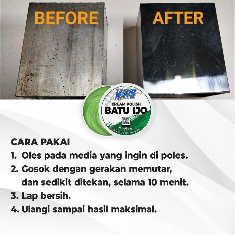 White Rubbing Compound Kompon Putih Halus / Batu Ijo Hijau Krim Poles Pengkilap Mobil Motor