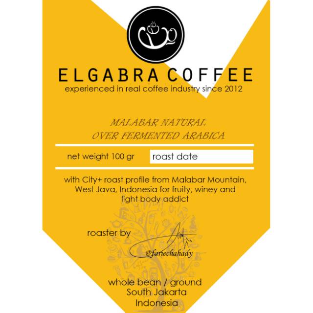

Limited Kopi Biji Bubuk Java Malabar Natural Specialty Roastbean Elgabra Roastery Coffee
