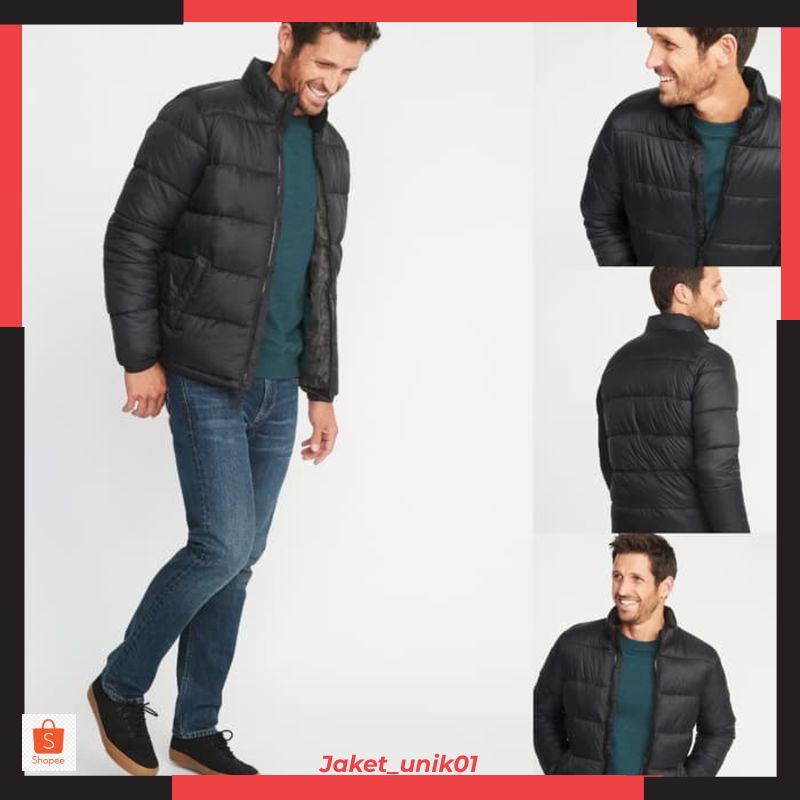 JU Jaket Old Navy Quilted Frost-Free Puffer Jacket Black Original Winter