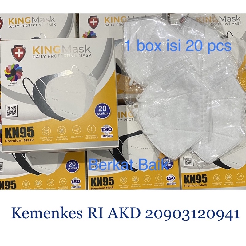 Masker KN95 KINGMask Premium Box isi 20 pcs Original Kemenkes AKD 5 ply King Mask