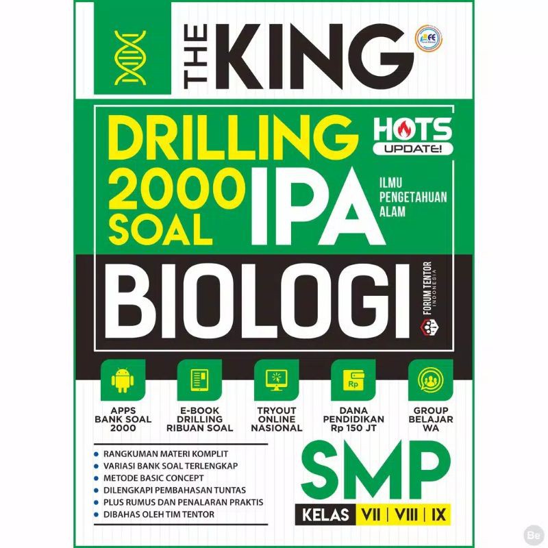Buku Soal IPA SMP The King Drilling 2000 Soal Fisika, Biologi SMP-BIOLOGI SMP