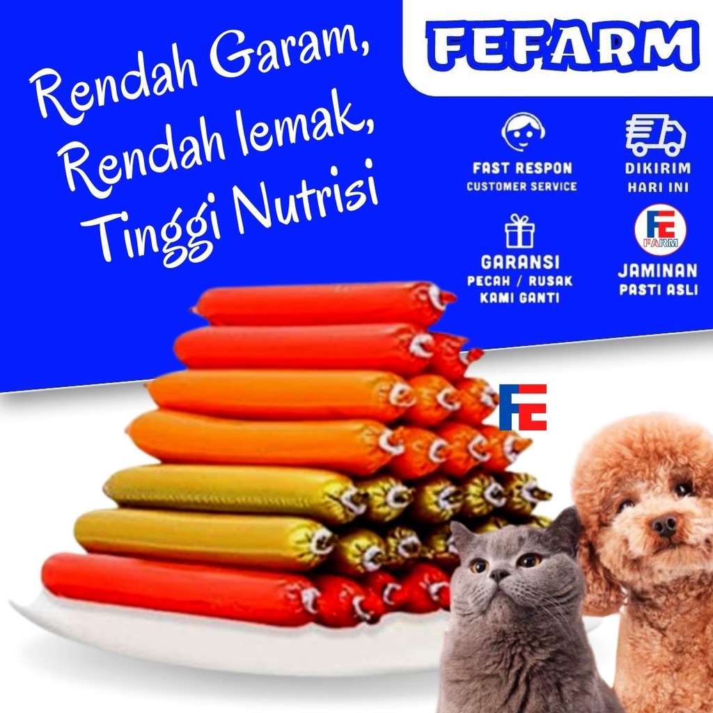 Snack Kucing Anjing Vitamin Sosis Kucing Cemilan Pet FEFARM