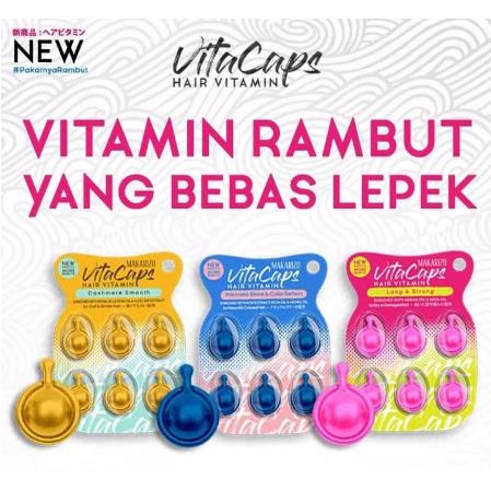 ^ KYRA ^ Makarizo Vita Caps Hair Vitamin Vitacaps Long Strong Smooth Shine &amp; Color Effect - Kemasan Blister