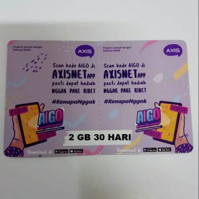 VOUCHER DATA AXIS AIGO 6GB+ 30 HARI