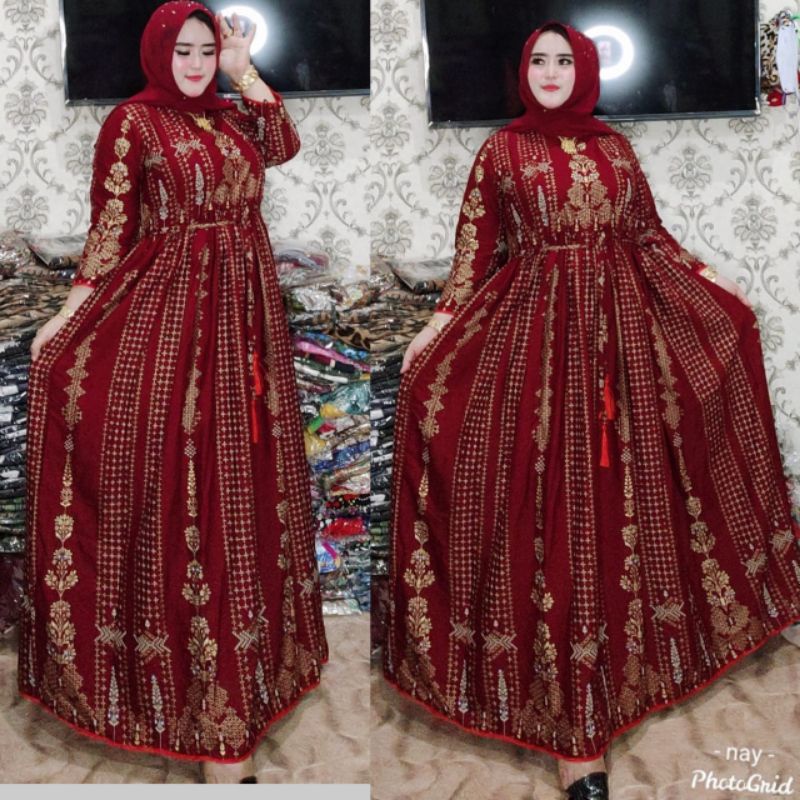 Gamis india katun prada(siap krim)