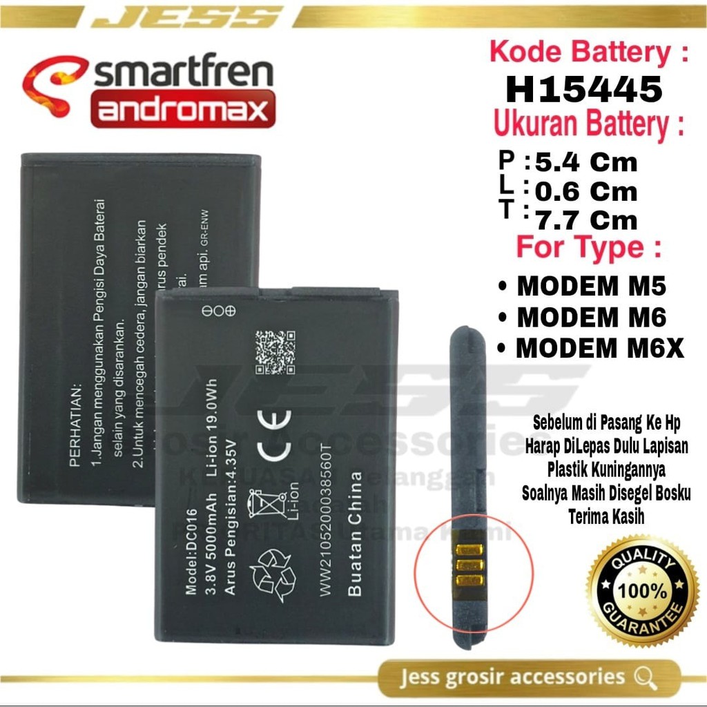 Baterai Battery Original MODEM Mifi ANDROMAX Wifi Smartfren M5 M6 H15445