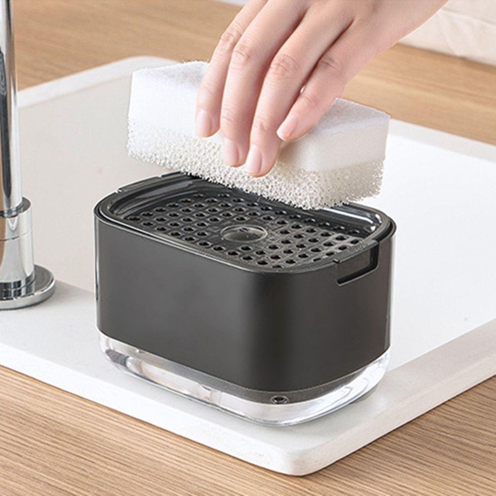Dispenser Pompa Sabun Atas Alat Dapur Isi Detergen Double Layer Manual Press Cairan Pembersih Kotak