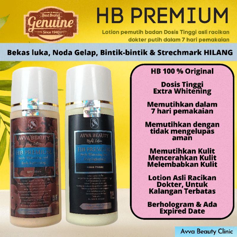 HB PREMIUM ORIGINAL LOTION PEMUTIH BADAN DOSIS TINGGI HB DOSTING