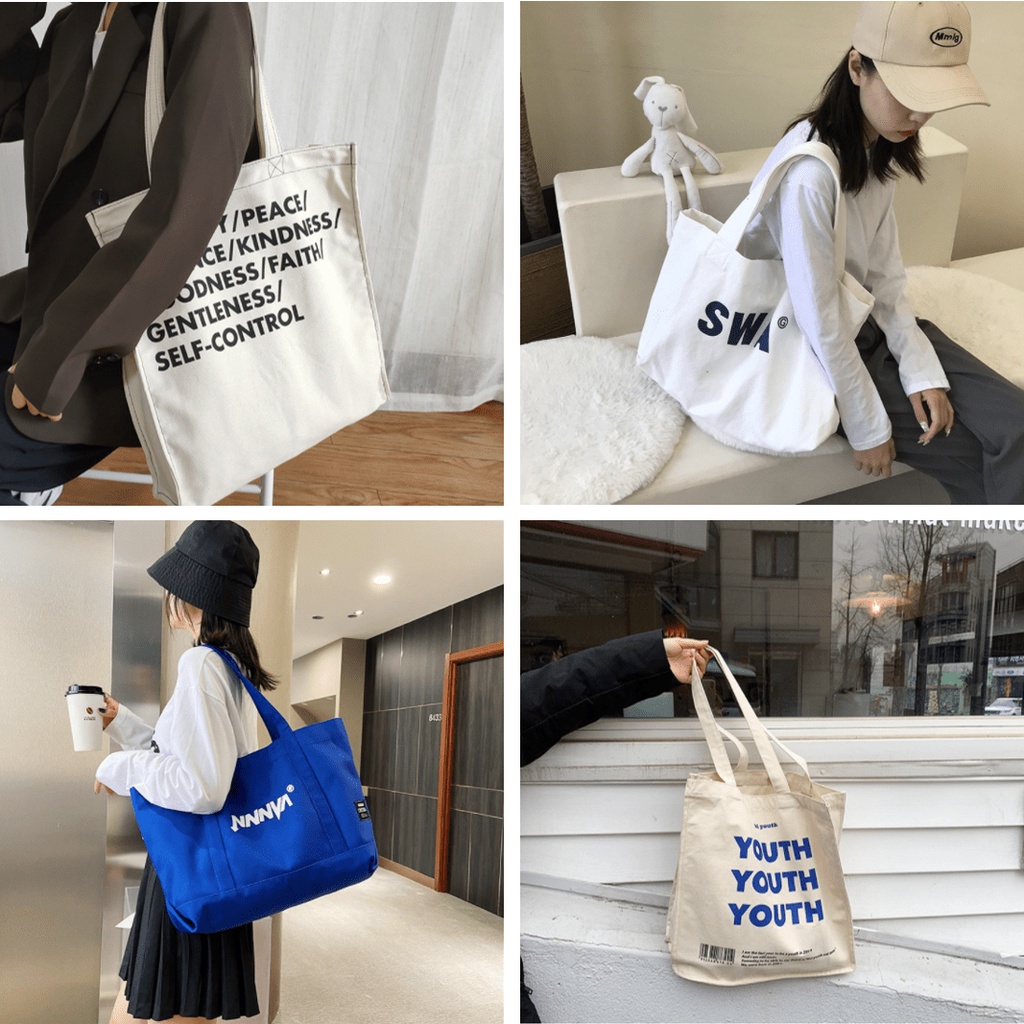 Totebag New Trend Meoli Tas Tote Big Kanvas Unisex NR