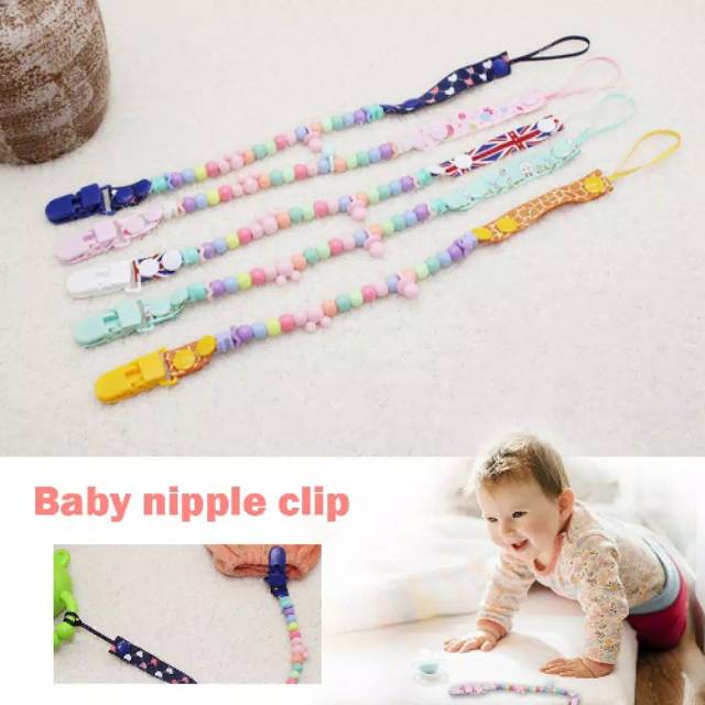 1234OS - Pacifier&amp;Teether Clipper/Pacifier Holder Chain/Tali Gantungan Empeng POLOS /Rantai Gigitan Bayi