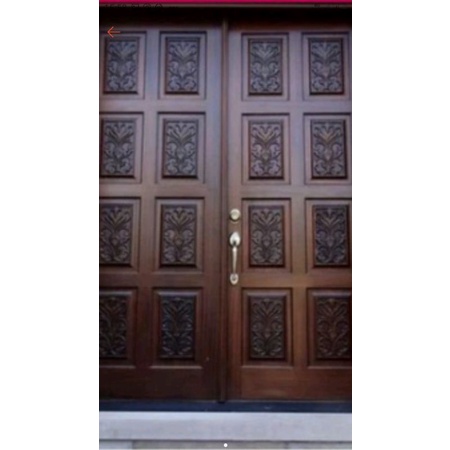 Daun Pintu Utama Ukuran Kayu jati tua perhutani + Finishing