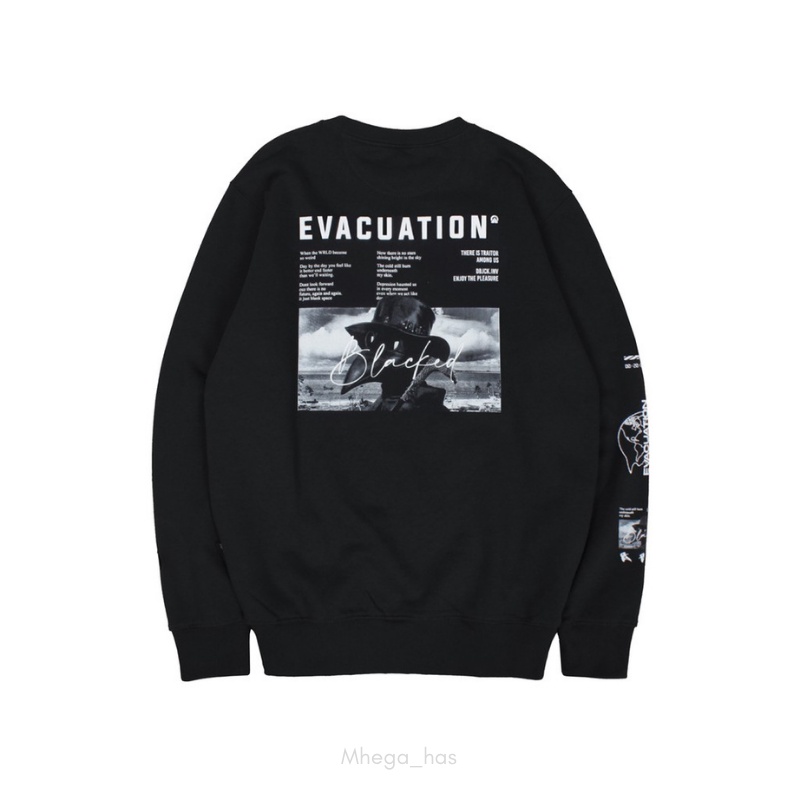 Sweater Dobujack Evacuation Black / Crewneck Dobujack Pria