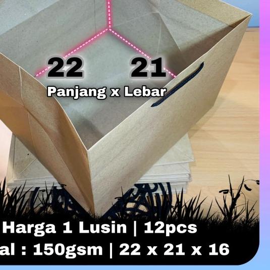 

► paper bag kotak bento paperbag nasi box tumpeng mini / LUSIN 21 x 22 - LUSiN/Tinggi 25 ➵