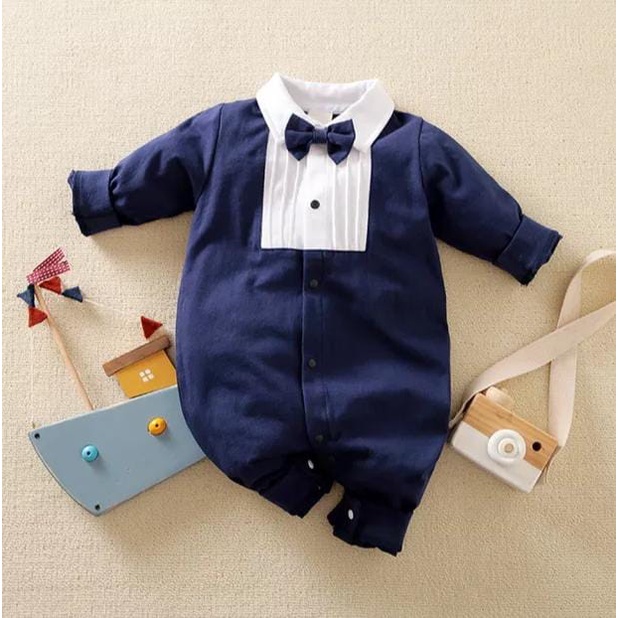 [COD] Jumper anak laki laki impor Usia 2 Tahun/ Baju baby premium Pita Navy kerah putih Lengan panjang /Babylovanta