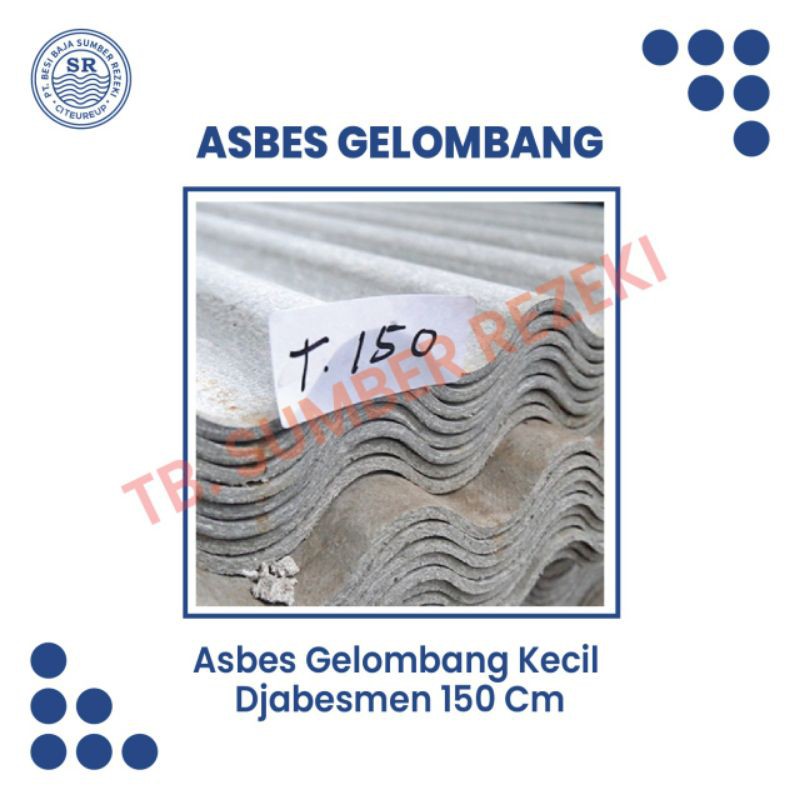 Asbes Gelombang Kecil Djabesmen 150 Cm