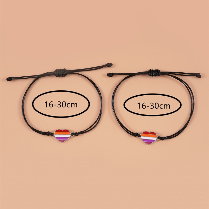 2pcs / set Gelang Tangan + Kalung Rantai adjustable Motif Kupu-Kupu + Bunga + Pelangi Untuk Pasangan / Pria / Wanita