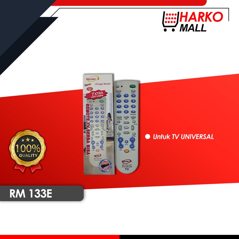 Remote Universal TV 133E Putih + Fungsi Senter