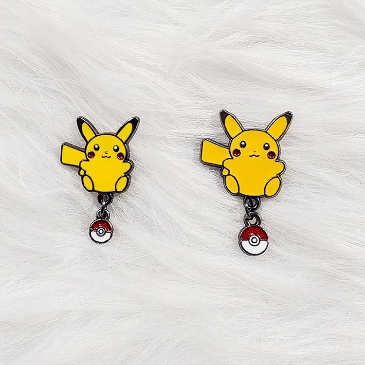 Kartun cute Japanese gaya Pikachu bros Pokémon sweater pin perempuan cardigan gesper beberapa akseso