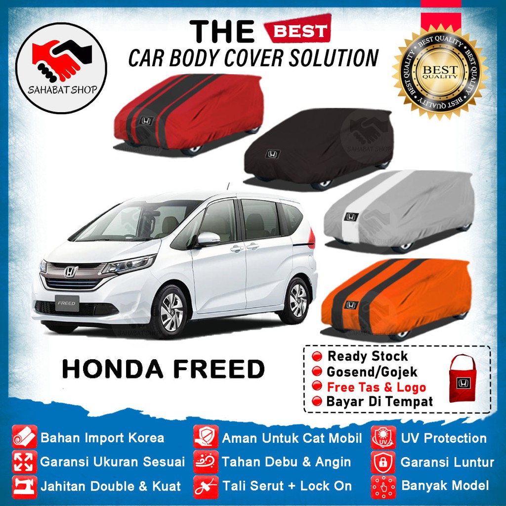 Sahabat Body Cover Mobil Freed / Sarung Penutup Honda Freed Outdoor 2016 2017 2018 2019 2020 / Tutup Selimut Mantol Jas Pelindung Kerudung Kerodong Terpal Kelambu Tutupan Mantel Mobil Freed Anti Air Waterproof Strip Kecil Model Biru