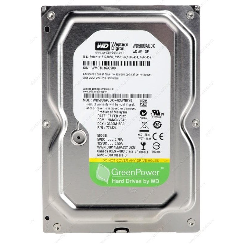 WD Hardisk Internal Caviar Green 3,5 inch 500GB