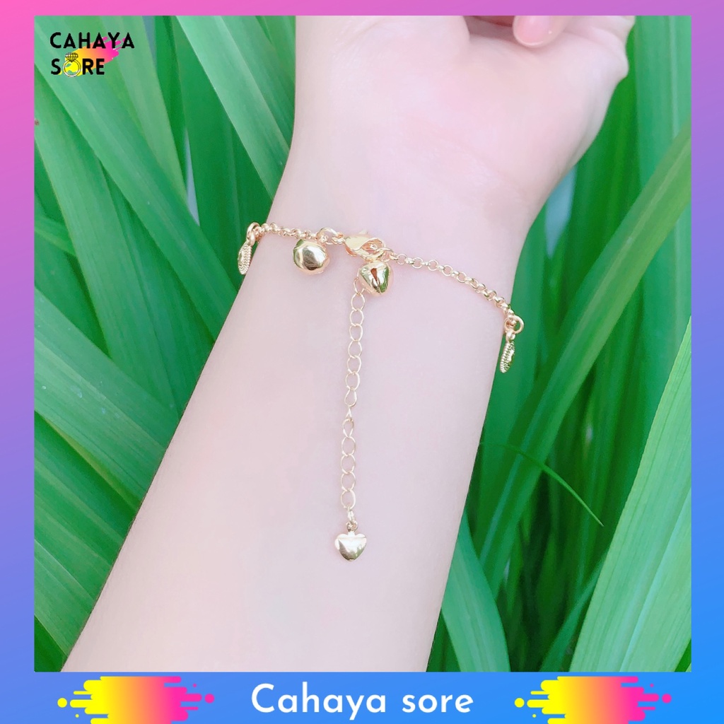 Gelang Xuping Gold Gelang Tangan Dewasa Rantai Simple Free Cincin GFC05