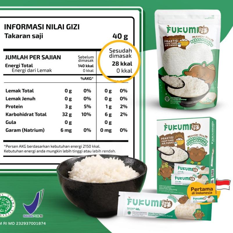 

Trend - Fukumi Konjac Rice Beras Porang Pouch 1 kg Halal MUI .