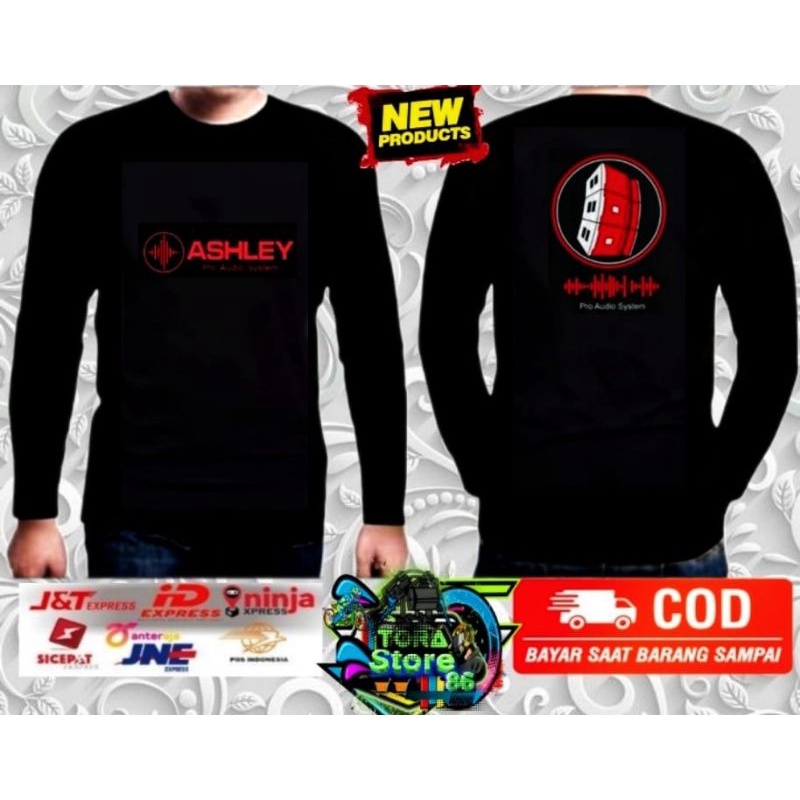 Kaos Pria Lengan Panjang Ashley Merah
