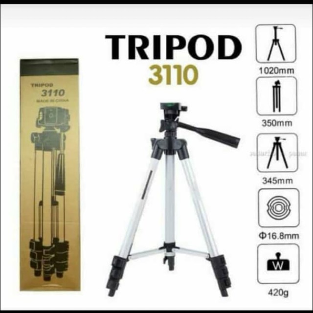 TRIPOD 3110 UNIVERSAL COCOK UNTUK ANDROID / HP / KAMERA 1 Meter