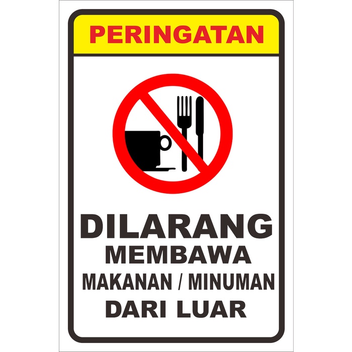 

stiker / akrilik di larang bawah makanan - stiker
