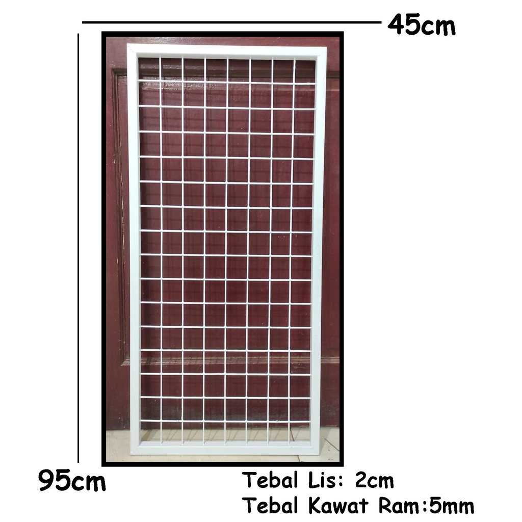 Kawat Ram Lis/Bingkai Ukuran 95x45 Cm Tebal Lis 2cm/Tebal Kawat Ram 5mm- Rak Display Aksesoris HP