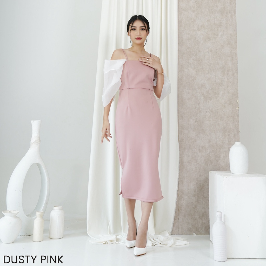 Dress Kombinasi Organza Candy Dres Wanita Casual Party