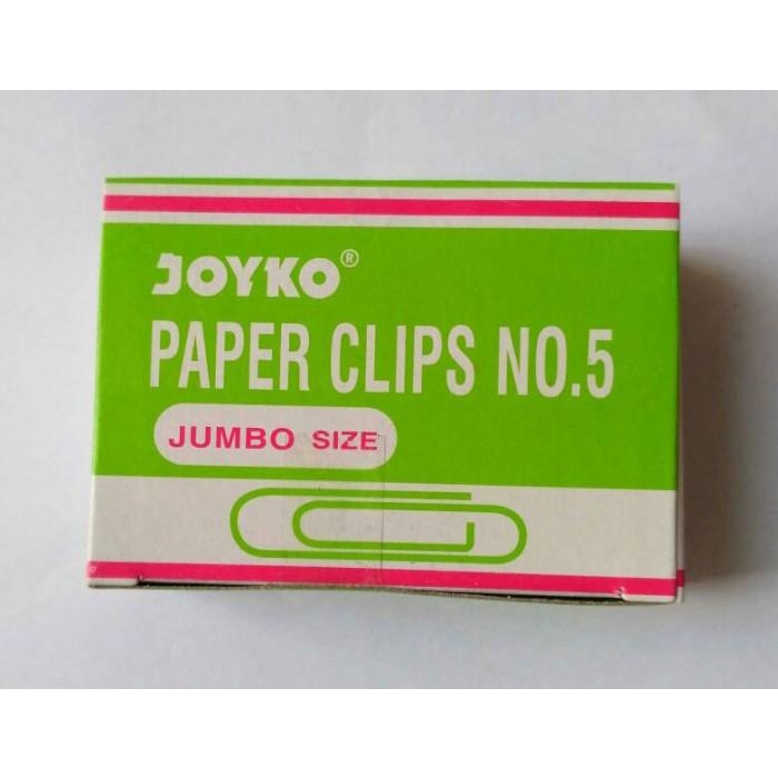 

Klip | Paper Clip Jumbo Size No 5 Joyko ( Per Box = 10 Kotak Kecil )