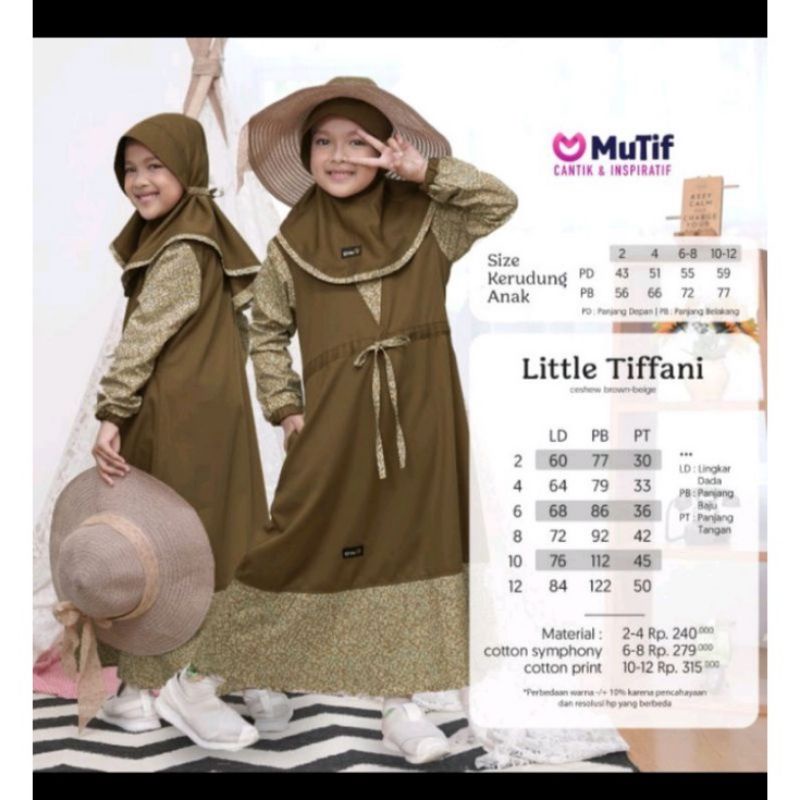 GAMIS MUTIF ANAK TIFFANI CESHEW BROWN BEIGE BY MUTIF