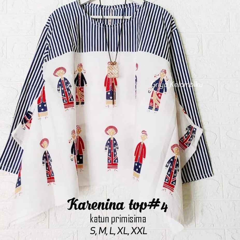 Paling Diminati Blouse jumbo kekinian wanita korean style blouse batik kelelawar terbaru