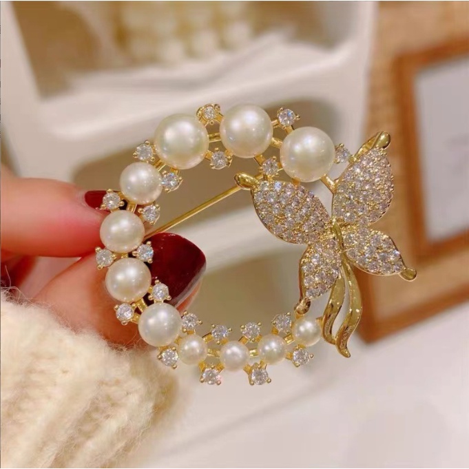 Brooch/Bros Kupu/bros cantik/bros lucu/bros jilbab/bros laris/bros murah/bros cewek/Bros Geometri/Bros wanita Jewelry Fashion Korean Butterfly Brooches Gold Color