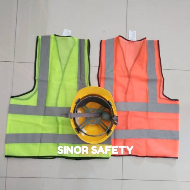 Paket Safety Proyek Full Set Helm Asa Plus Rompi Safety Polyester 4 Scotlite Warna Bisa Riquest