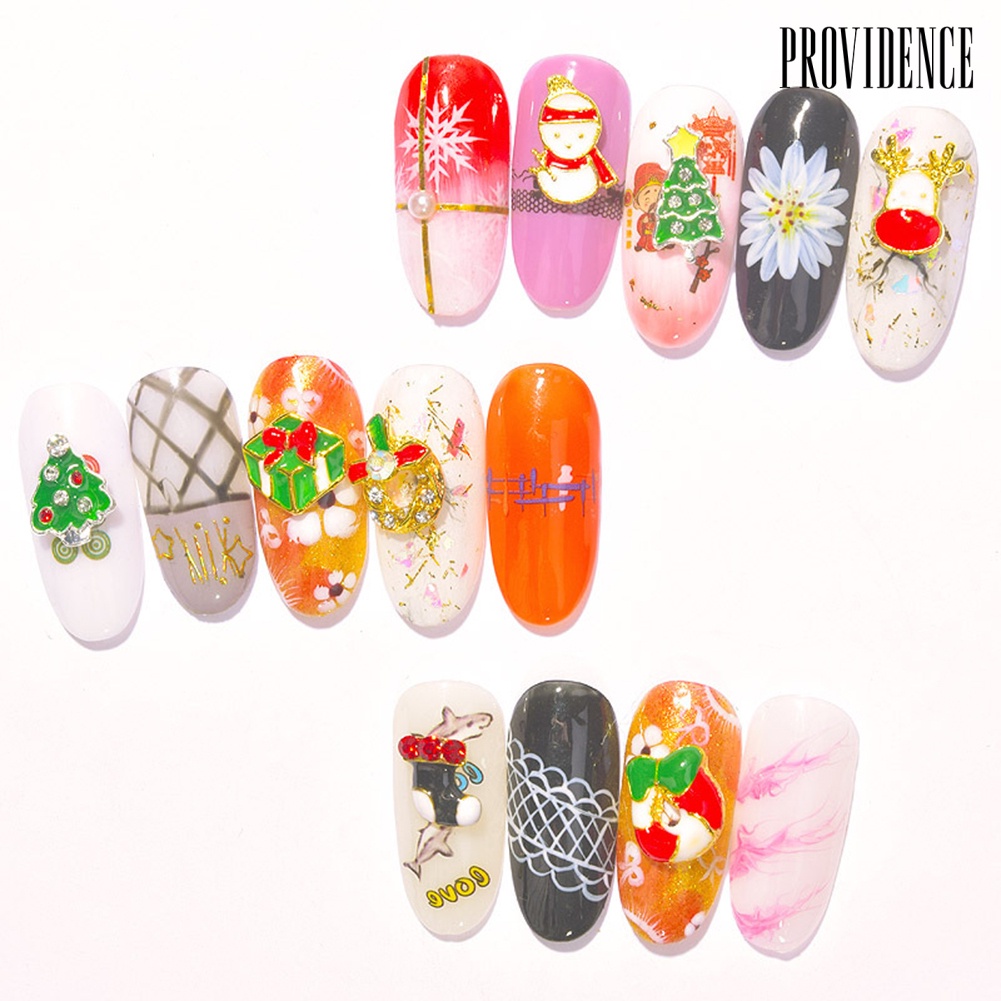 Providence 1 Box of Christmas Series Snowflake Bell Alloy Nail Stickers Manicure Decoration